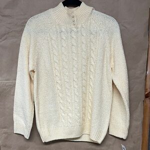 Karen Scott Soft Cream Knot petite large NWT